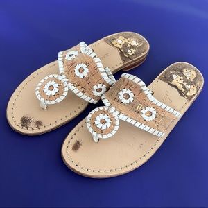 Jack Rogers Napa Valley Sandal White/Cork Sz 6